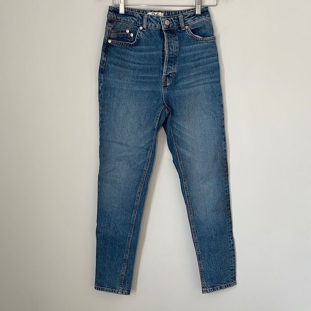 Free People Women's Skinny Jeans High Rise Slim Fit Denim Stretch Blue Size 26